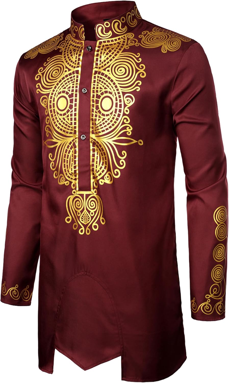 ZEROYAA Men's Africa Suit Long Sleeve Print Dashiki and Pants Outfit Traditional 2 Piece Set - Image 2