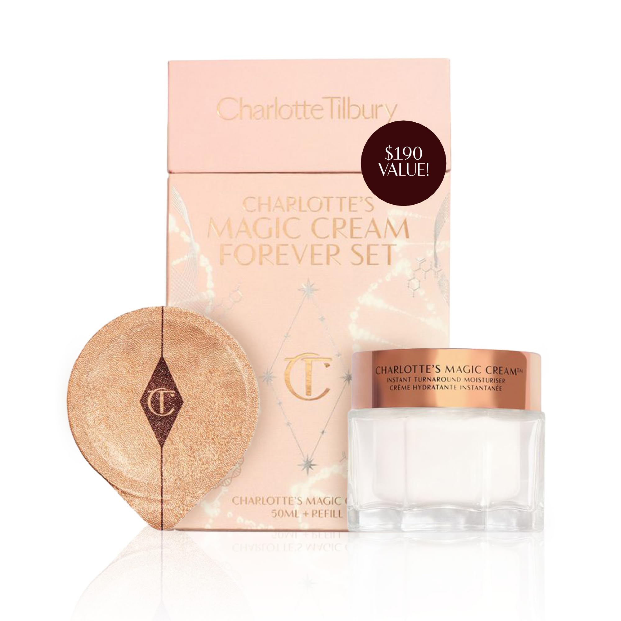 Charlotte Tilbury Magic Cream Face Moisturizer - Firming & Hydrating Face Cream to Create a Smoother-Looking Base for Makeup - Enriched with Vitamins C & E, Peptide Complex & Hyaluronic Acid