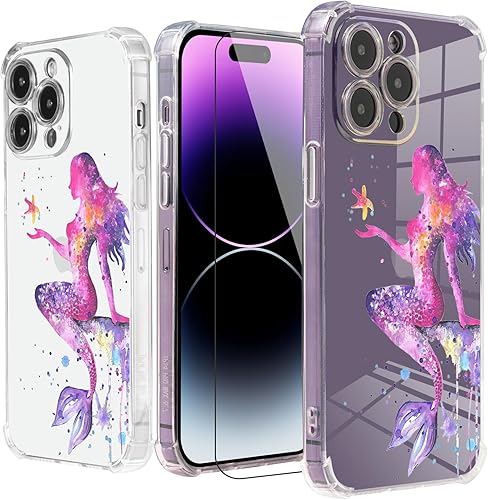 Vista 244 de Roemary Buffertech - Funda protectora para iPhone 13 Pro Max con diseño Golden Retriever, diseño de arcoíris con protector de pantalla