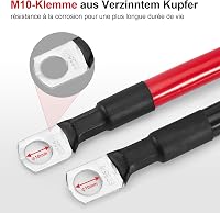 Gedlex Akkumulátor Kábel 35mm² 100cm - Oxigénmentes Réz Autó Kábelszett M10 Csatlakozóval, 150A, 12-24V Akkumulátorhoz, Piros-Fekete PVC Szi 4
