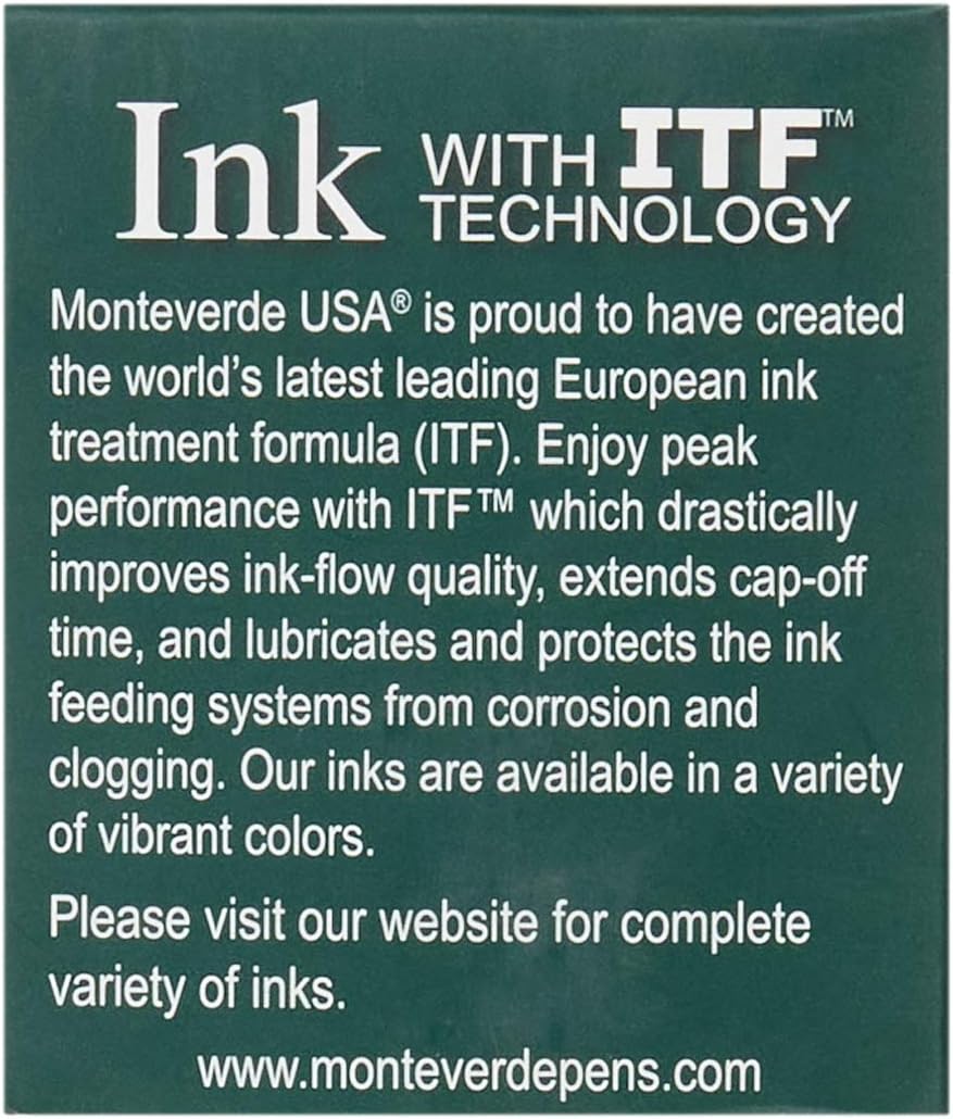 Monteverde USA Gemstone Ink Collection Fountain Pen Ink Bottle - Olivine, 90ml - ITF-Enhanced Ink for Smooth & Vibrant Writing