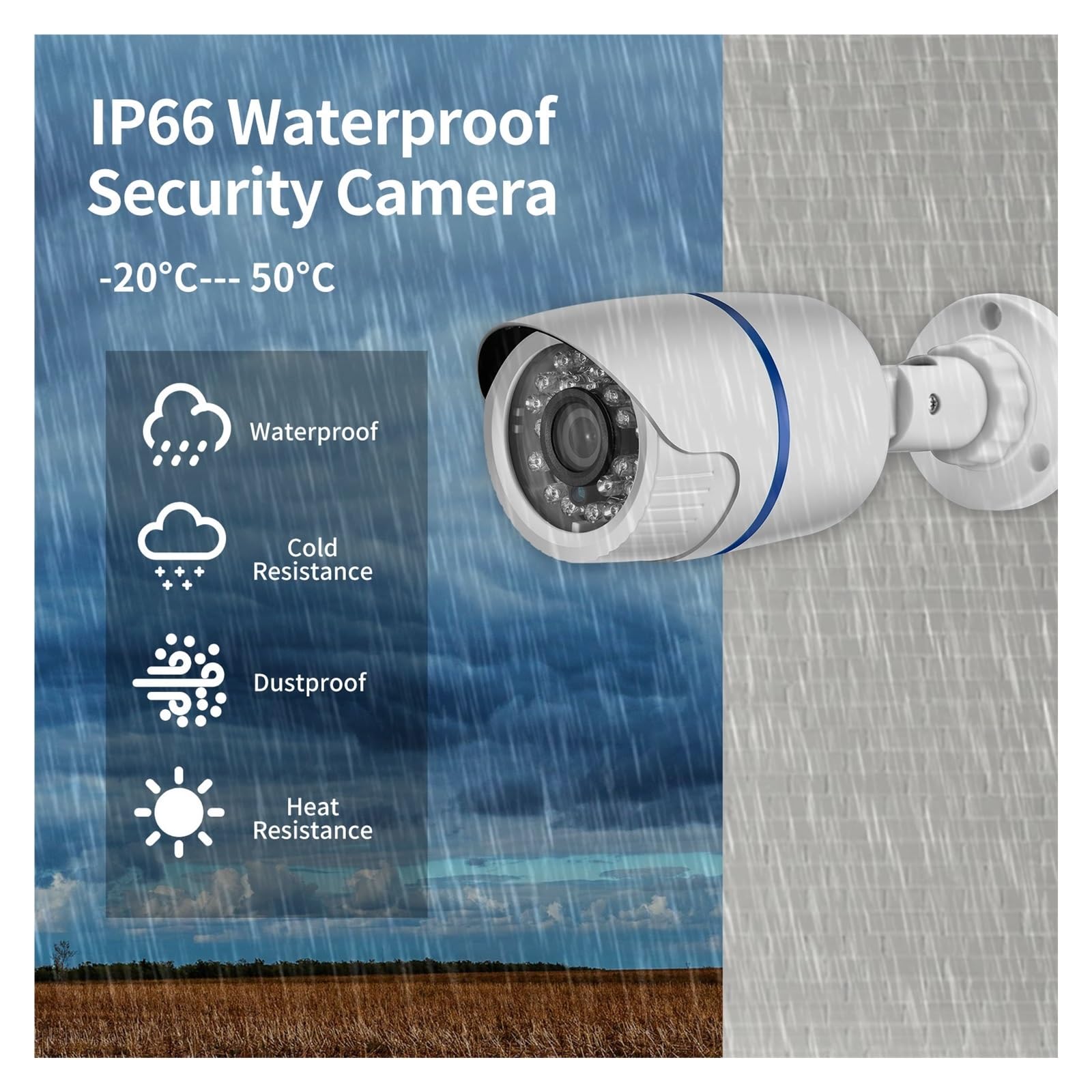 Kit Video Surveillance, H.265X système de Surveillance CCTV sécurité AHD caméra enregistreur vidéo 4CH DVR Kit extérieur 1080P 5MP 2 pièces caméra Balle(1080P)