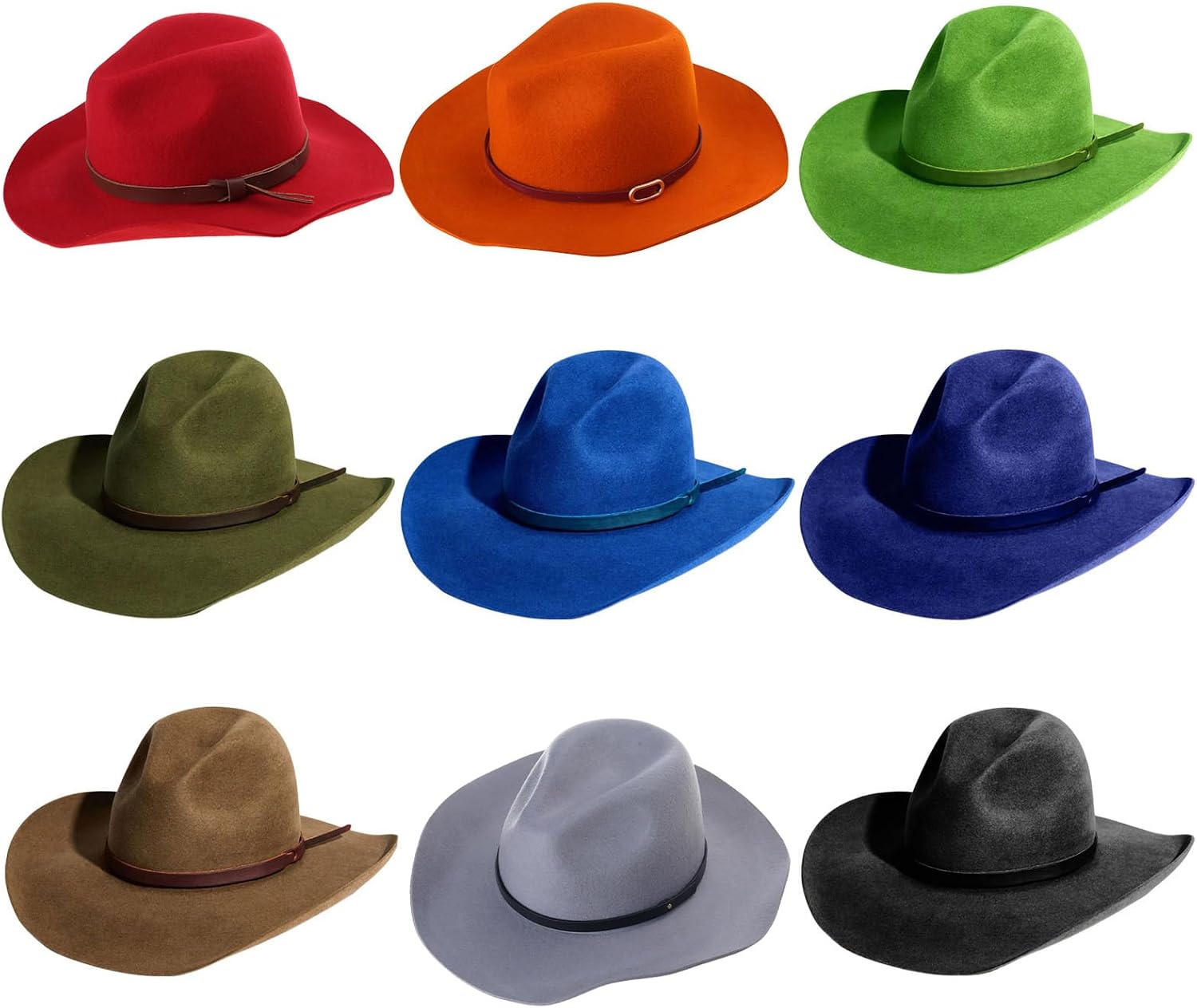 Homburg Top Hat with Exotic Belt Victorian Age Wool Top Hat Classical Porkpie for Boy Men Adults Wool Hats Bulk