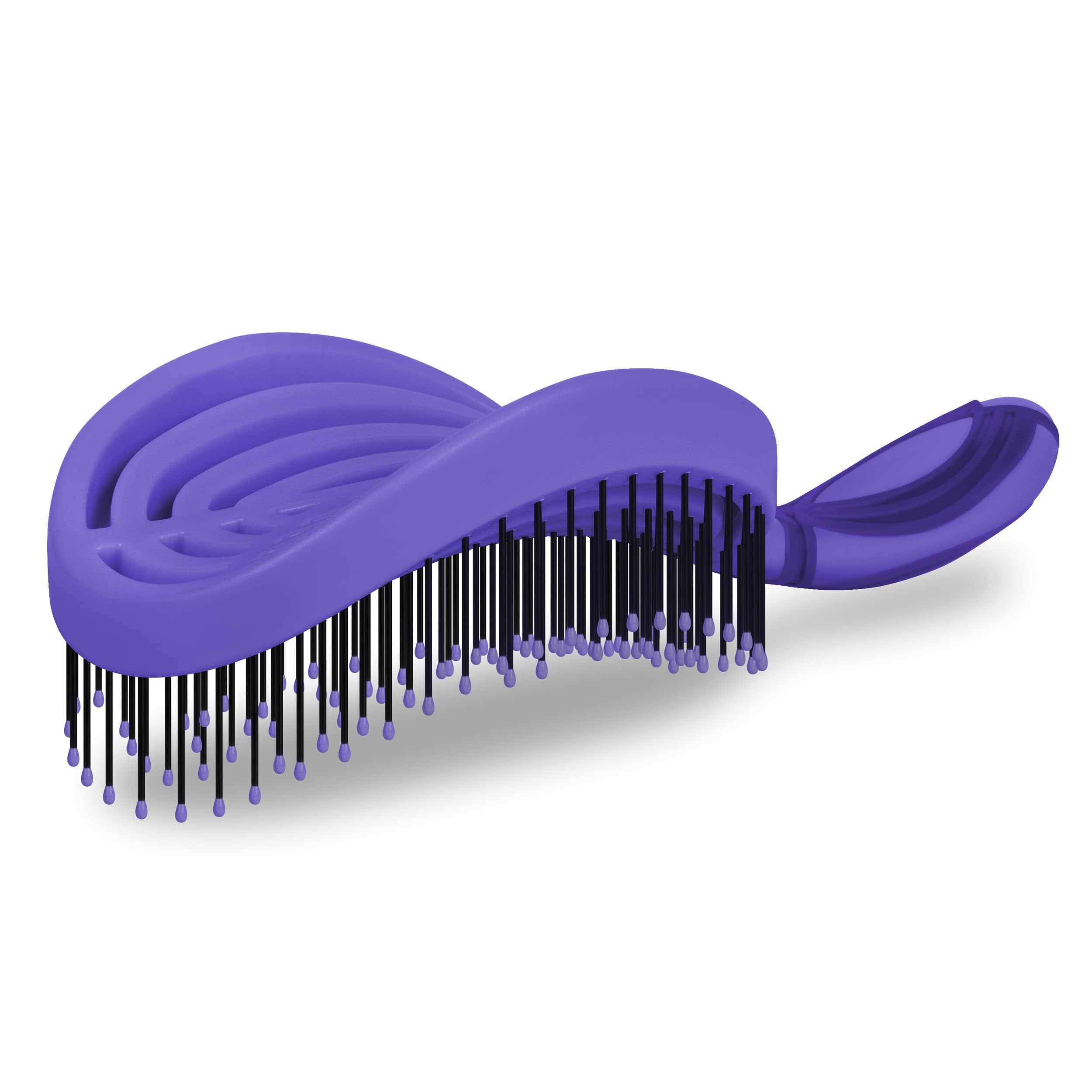 NuWay 4HAIR® DoubleC PRO® US opatentowana podwójnie zakrzywiona szczotka do rozczesywania nadaje się do suszenia włosów (hiacynt)