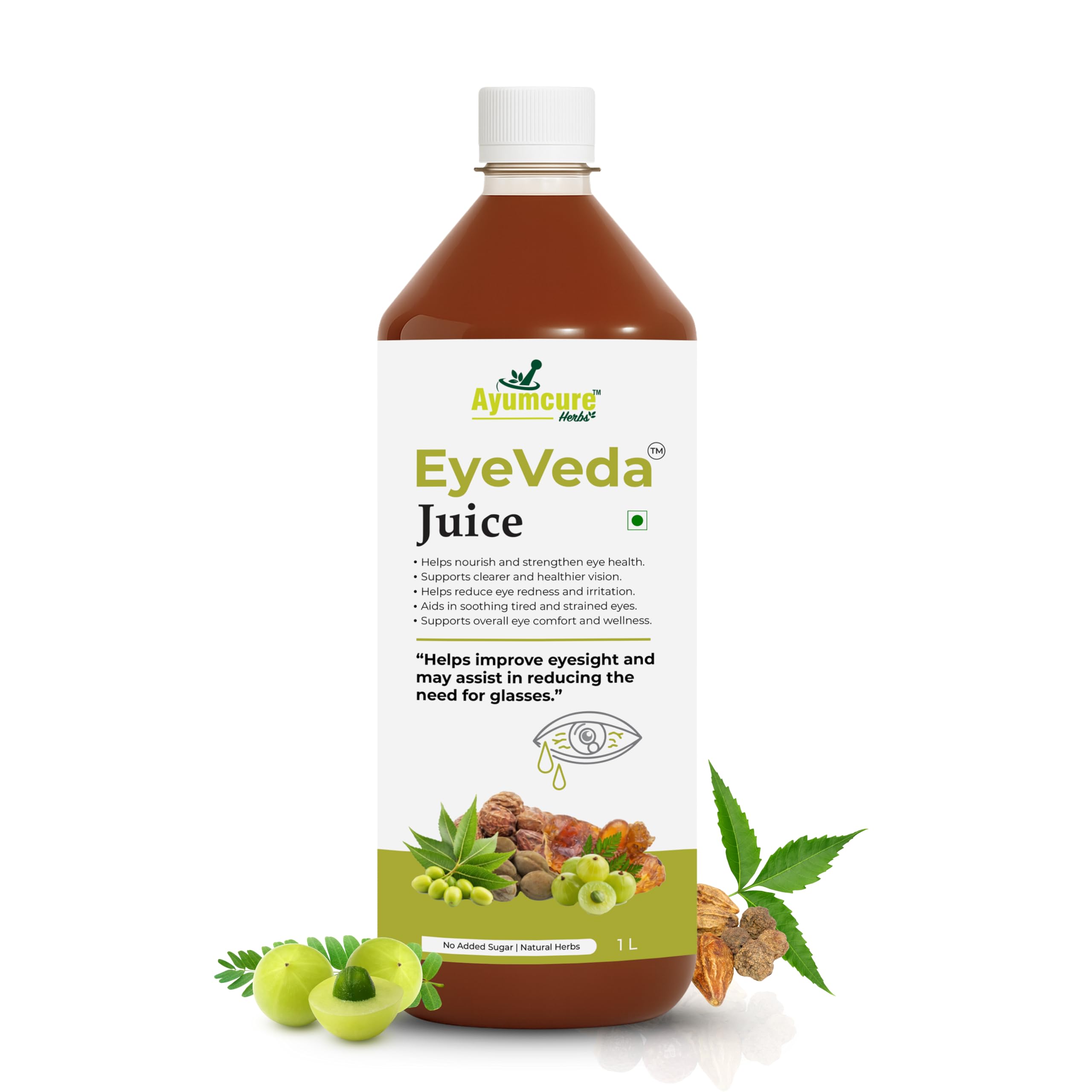 EyeVeda Juice 1L | Ayurvedic Eye Care with 11+ Herbs | Supports Eye Comfort, Reduces Eye Strain & Tired Eyes | No Added Sugar | For Men & Women-image-18