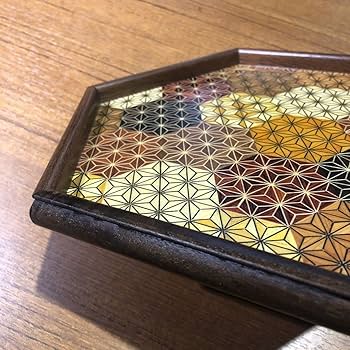 箱根寄木細工　お盆　トレー Amazon.co.jp: 寄木細工 箱根細工 お盆 盆 トレイ 皿 プレート