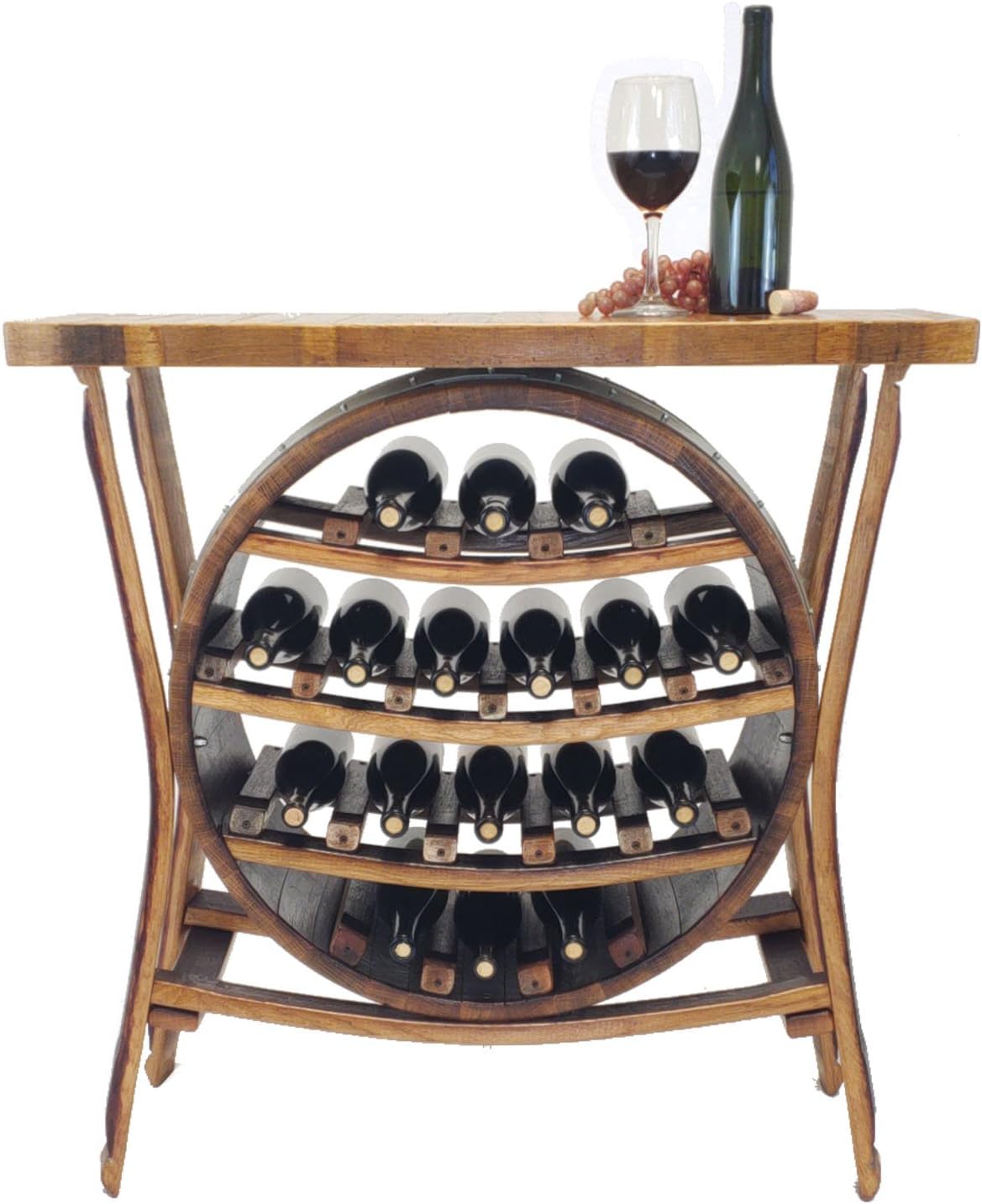17 Bottle Wine Barrel Rack - Handcrafted Wine Furniture