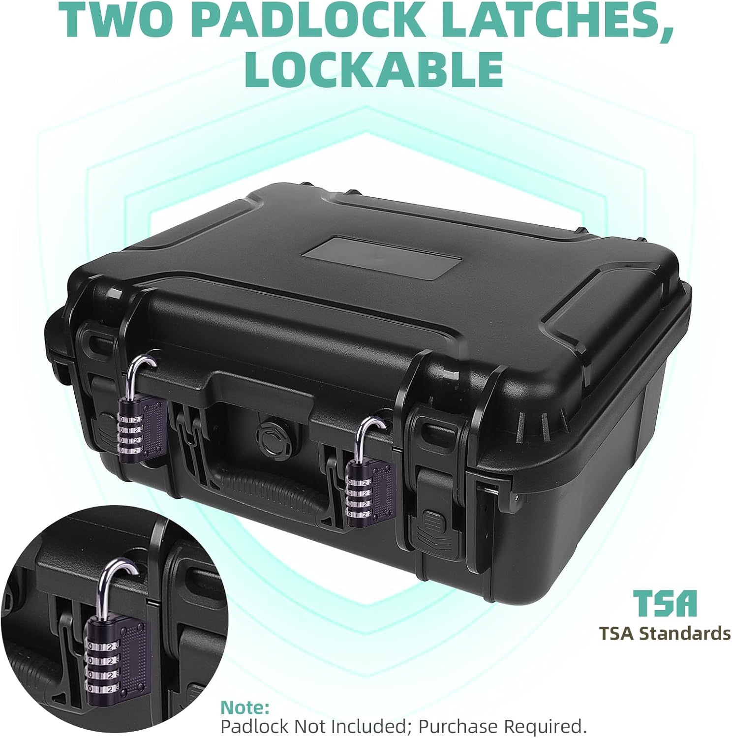 Pistol Case Holds 5 Handguns and 11 Magazines, TSA Approved Hard Shell Gun Cases for Handguns, 16 Inches Custom Pre-cut Foam Waterproof Handgun Case