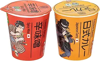TANAKA VALUE-PLUS TRADING Freedom Ramen ハラルカップめん ベジタリアン・ヴィーガン対応 2種類【辛味噌・カレー】×3セット 6個
