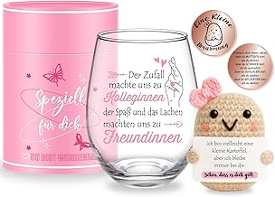 Tixlux Geschenk für Kollegin, Weingläser Abschiedsgeschenk, DankeschönGeschenk, Ruhestandsgeschenk, Willkommensgeschenk für Arbeitskollegin, Personalisiertes Büro Geschenk 450ml