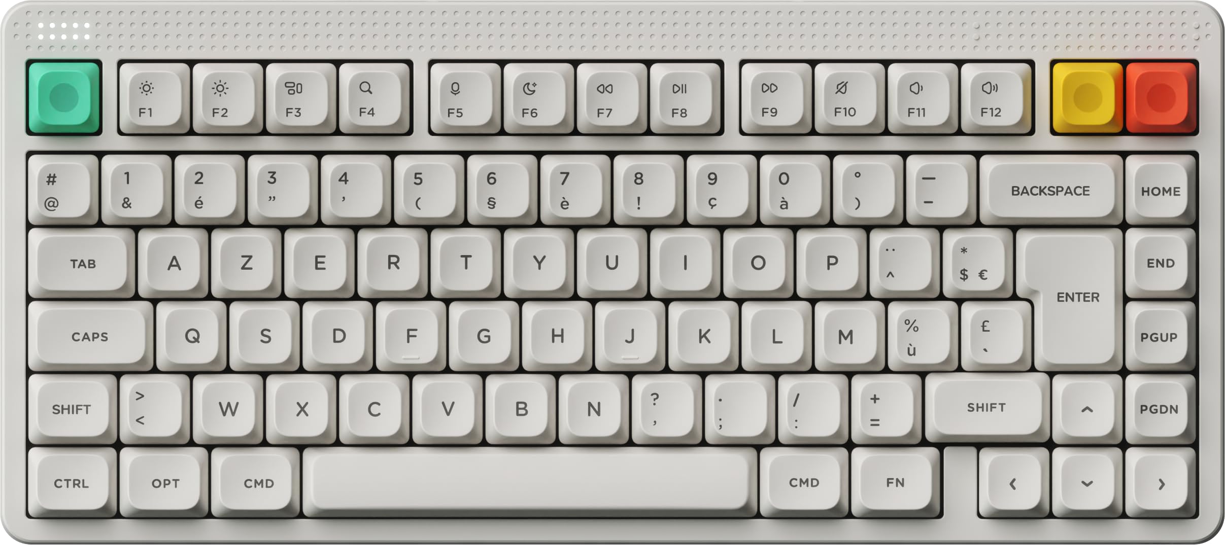 nuphy Clavier mécanique sans Fil Node75 (ISO-FR AZERTY) | clavier personnalisable à 75 % avec touches remplaçables à chaud, 82 touches,connectivité Bluetooth/2,4 GHz/USB-C