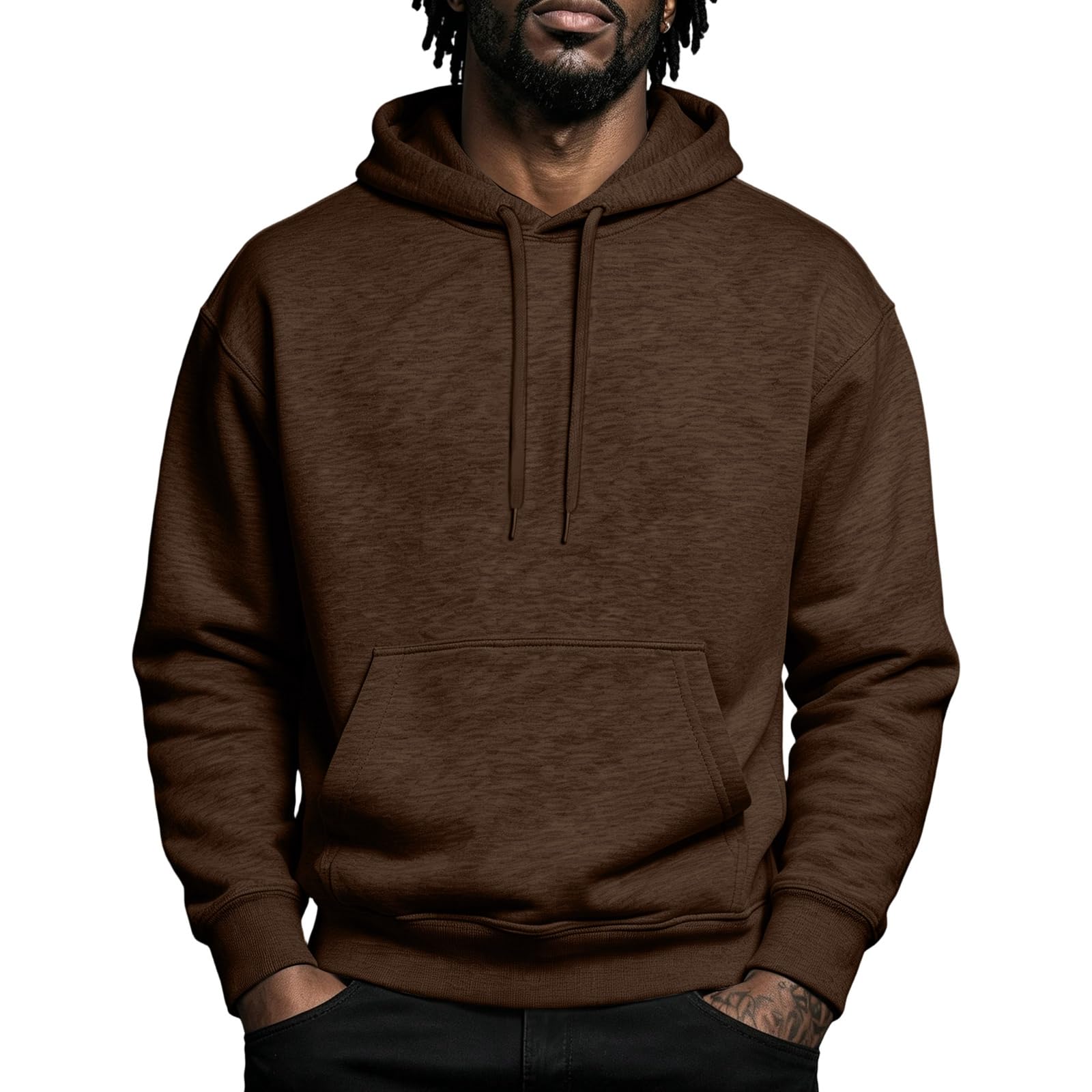 Mens Hoodies Pullover Fleece Loose Fit Long Sleeve Hooded Sweatshirt Y2k