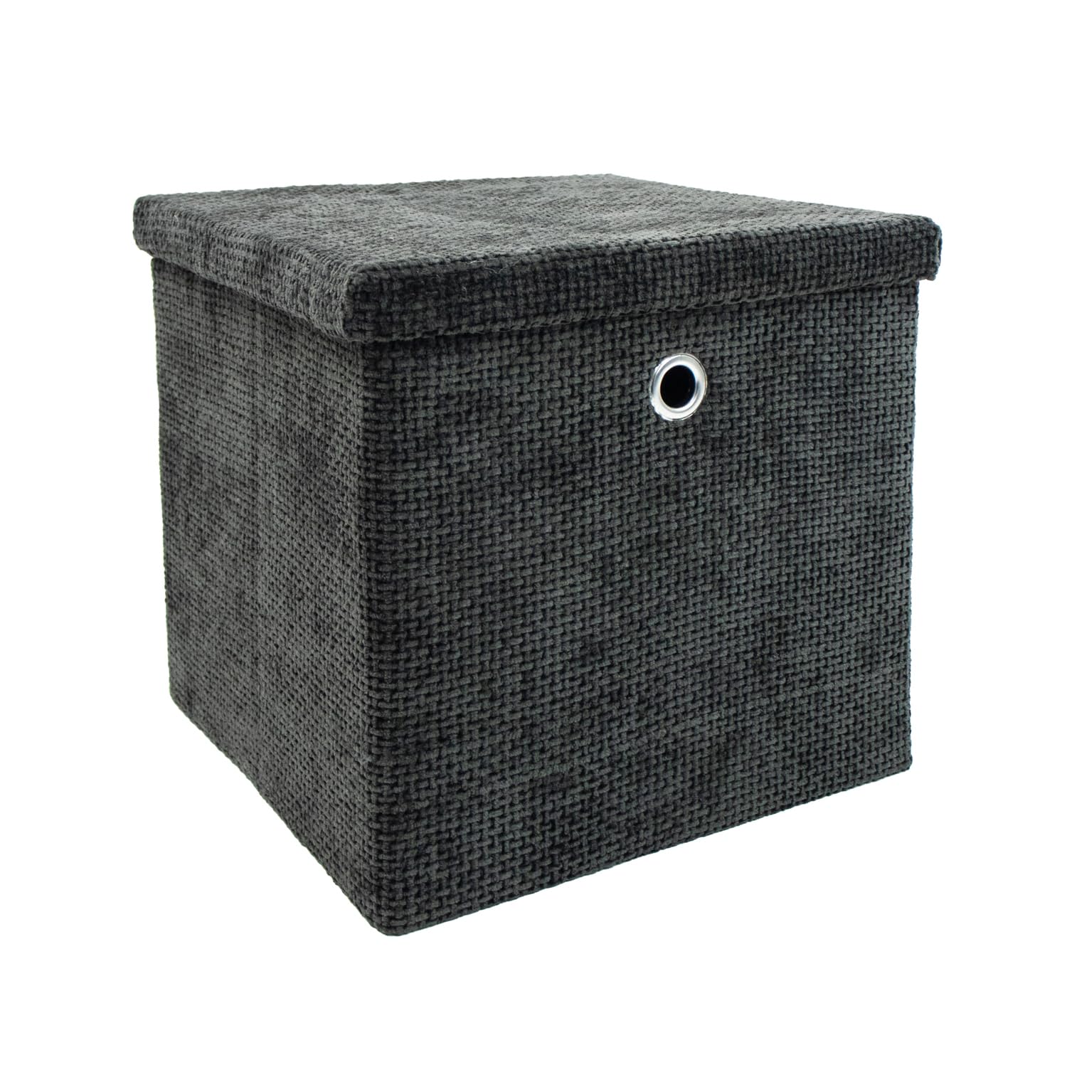 JVL Metro Foldable Storage Cube with Lid – Collapsible Organizer, Home Storage