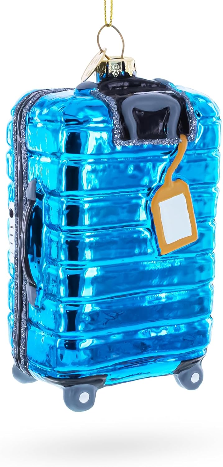 Hawaii Travel Suitcase Glass Christmas Ornament - Image 2