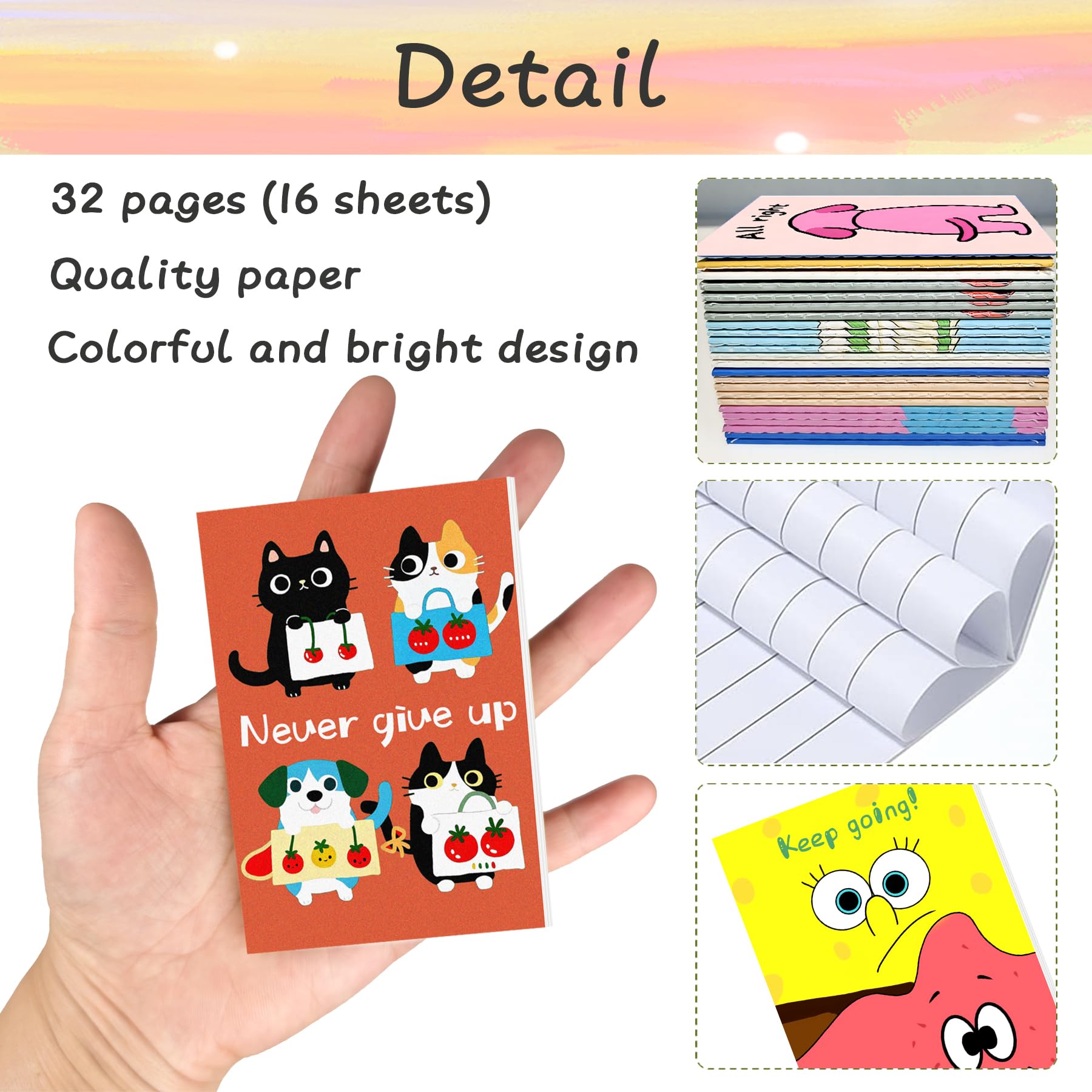 Lot de 48 mini carnets de poche 2,8 x 4 pouces pour récompenses en classe