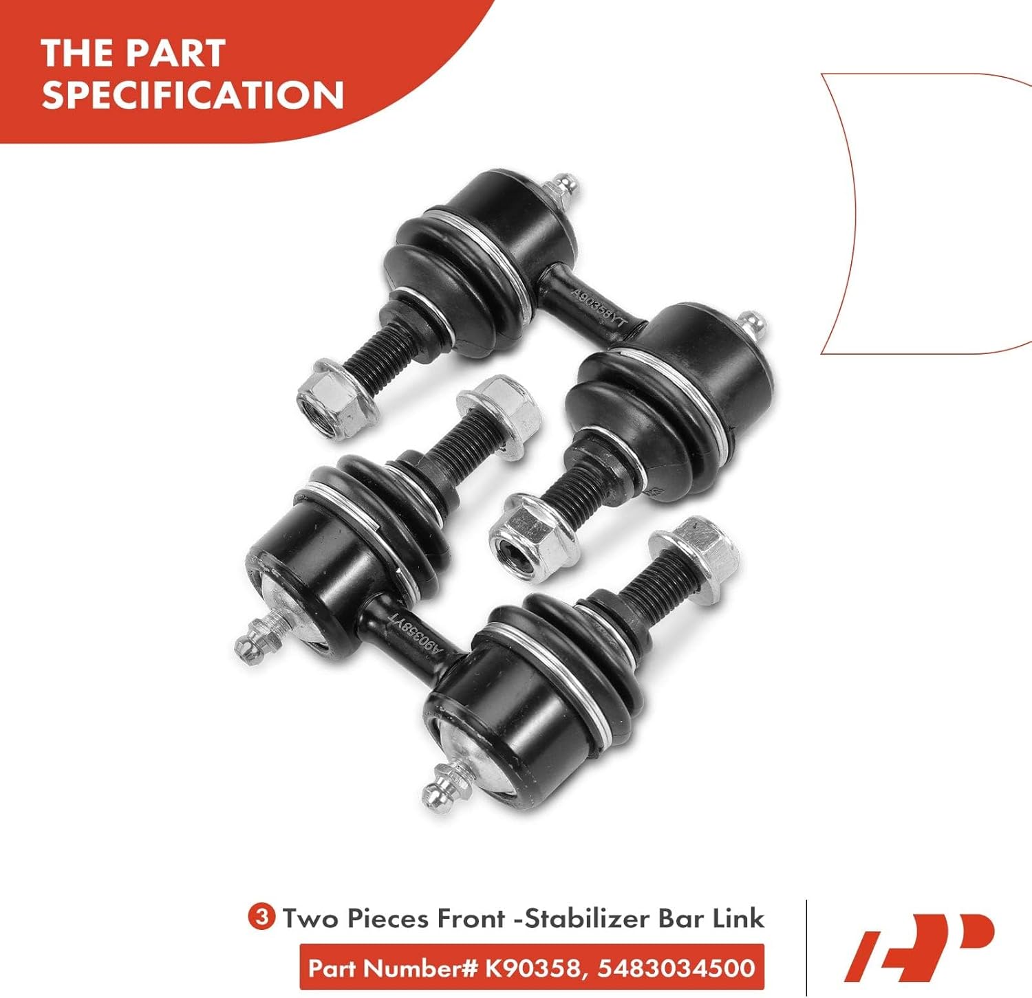 A-Premium Set of 4, Front Lower Control Arm, Sway Bar Link, Compatible with Hyundai Elantra 2001 2002 2003 2004 2005 2006