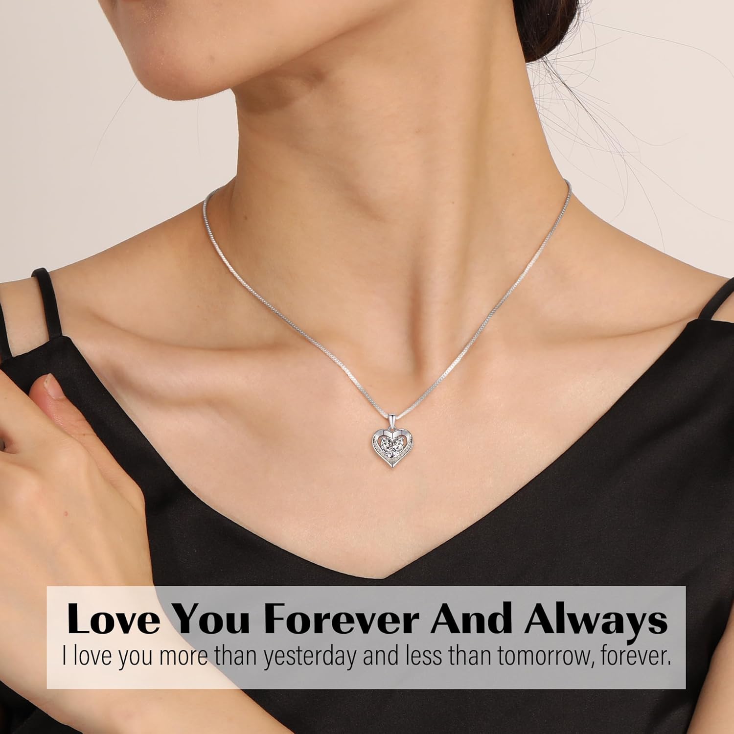 Valentines Day Gifts for Women Teens, Heart Necklace I Love You Gifts for Daughter Mom Wife Girlfriend Gold Infinity Necklace Birthday Gift Ideas Anniversary Mothers Day Christmas Gift Jewelry - Image 5