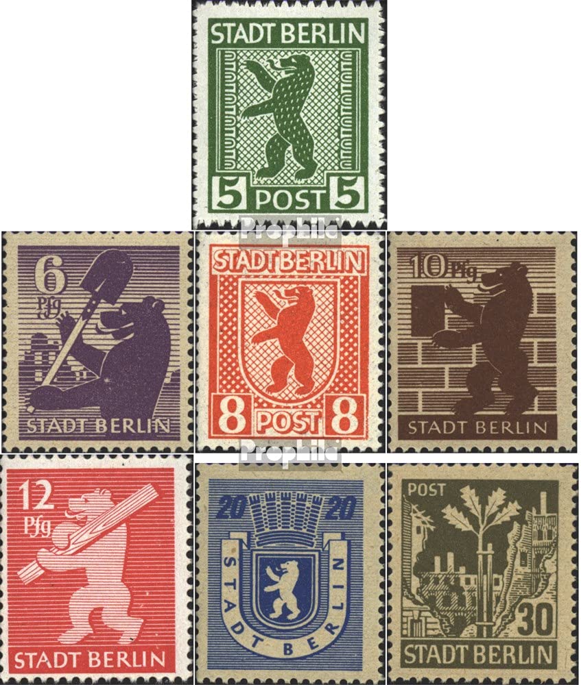 Prophila Collection soviet Zone (all.cast.) 1A-7A (complete.issue.) unmounted mint/never hinged ** MNH 1945 Berlin bar (Stamps for collectors)