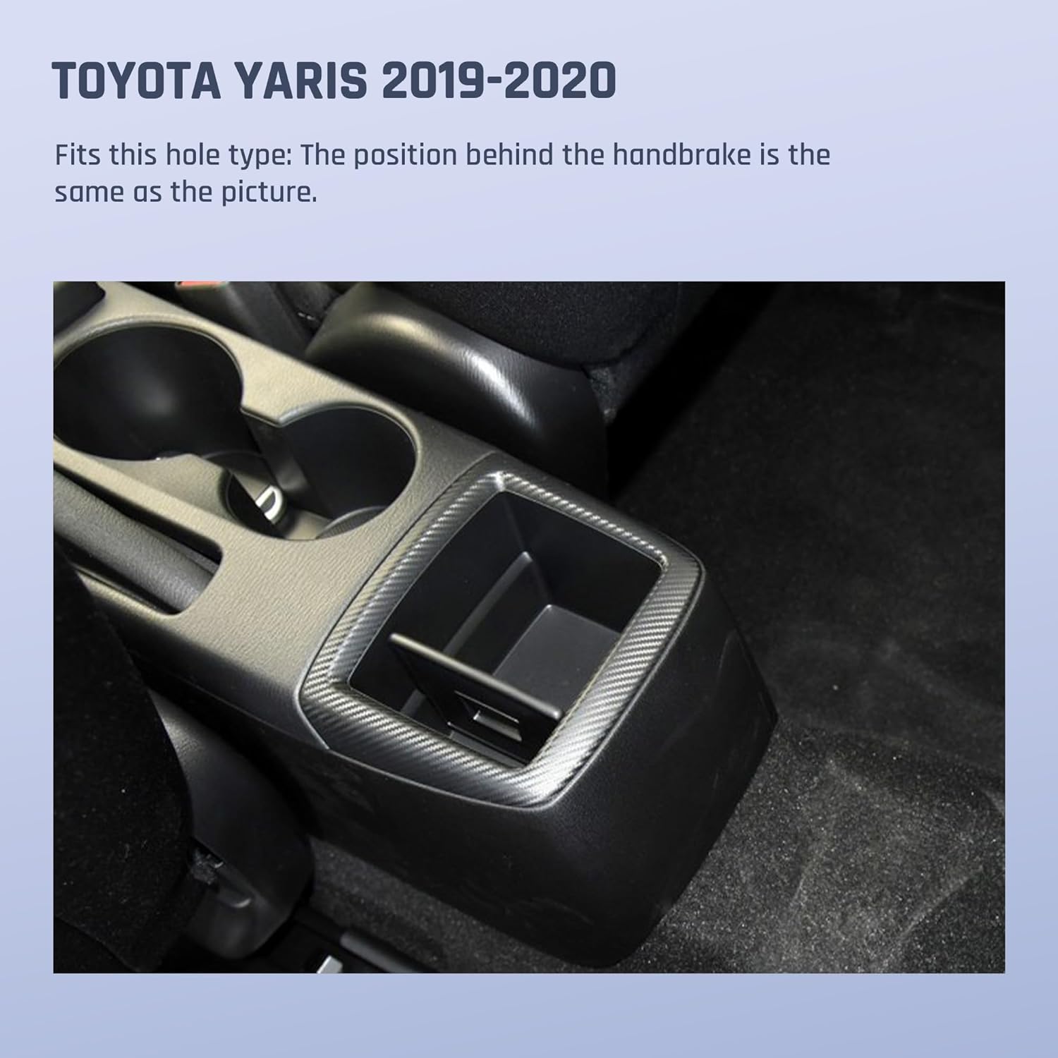 YJYWZH Car Armrest Box for Toyota Yaris 2019-2020 Accessories, Interior Arm Rest Center Consoles Double-Layer Organizer Storage Box with Hidden Cup Holder (Black with Black Thread)