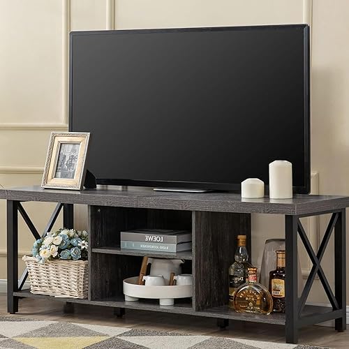 Miniatura 10 de GAZHOME Soporte de TV para TV de hasta 65 pulgadas, mueble de TV con almacenamiento abierto, unidad de consola de TV con estantería para sala de