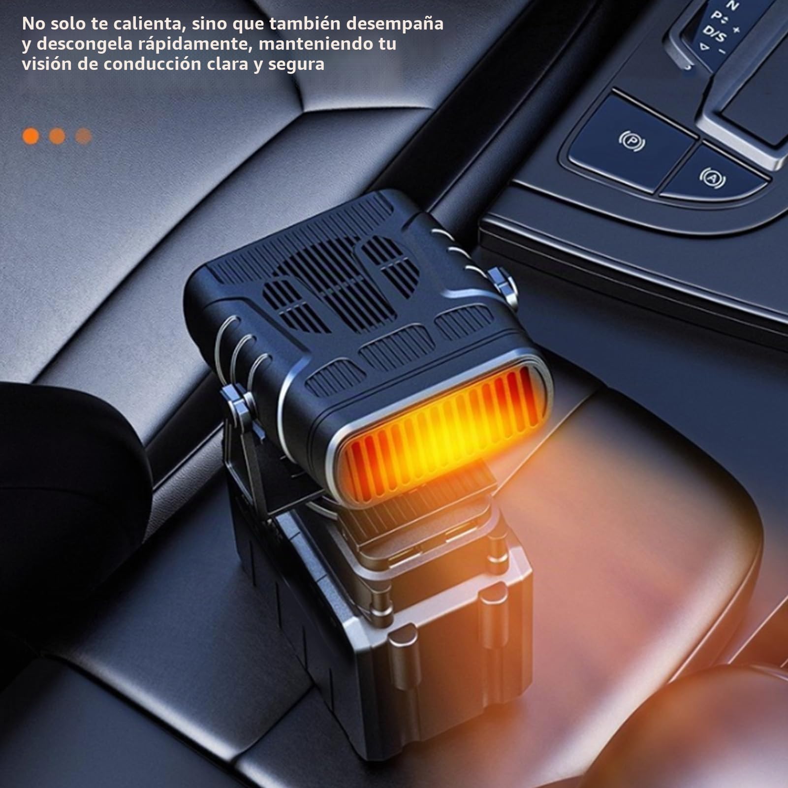 Calefactor Inalámbrico, 2 Velocidades Silencioso Calefactor Portátil con Dos Puertos USB Batería Protección contra Sobrecargas para Coche Tienda de Campaña Taller