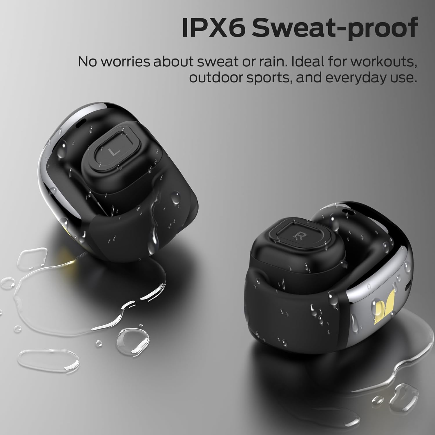 Monster Airclip AC210 Open Ear Headphones, Clip-On Earbuds, Lightweight Comfort, Secure Fit, Crystal-Clear Call, IPX6, 36H Playtime, Bluetooth 6.0 Wireless Earbuds for Running/Cycling/Gym (Black) - Image 5