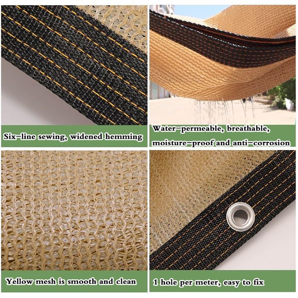 Tenda parasole per esterni, 1 x 5,5 m, marrone, impermeabile, con occhielli, per patio, giardino, pergola ed eventi, protezione dai raggi UV per attività all'aperto