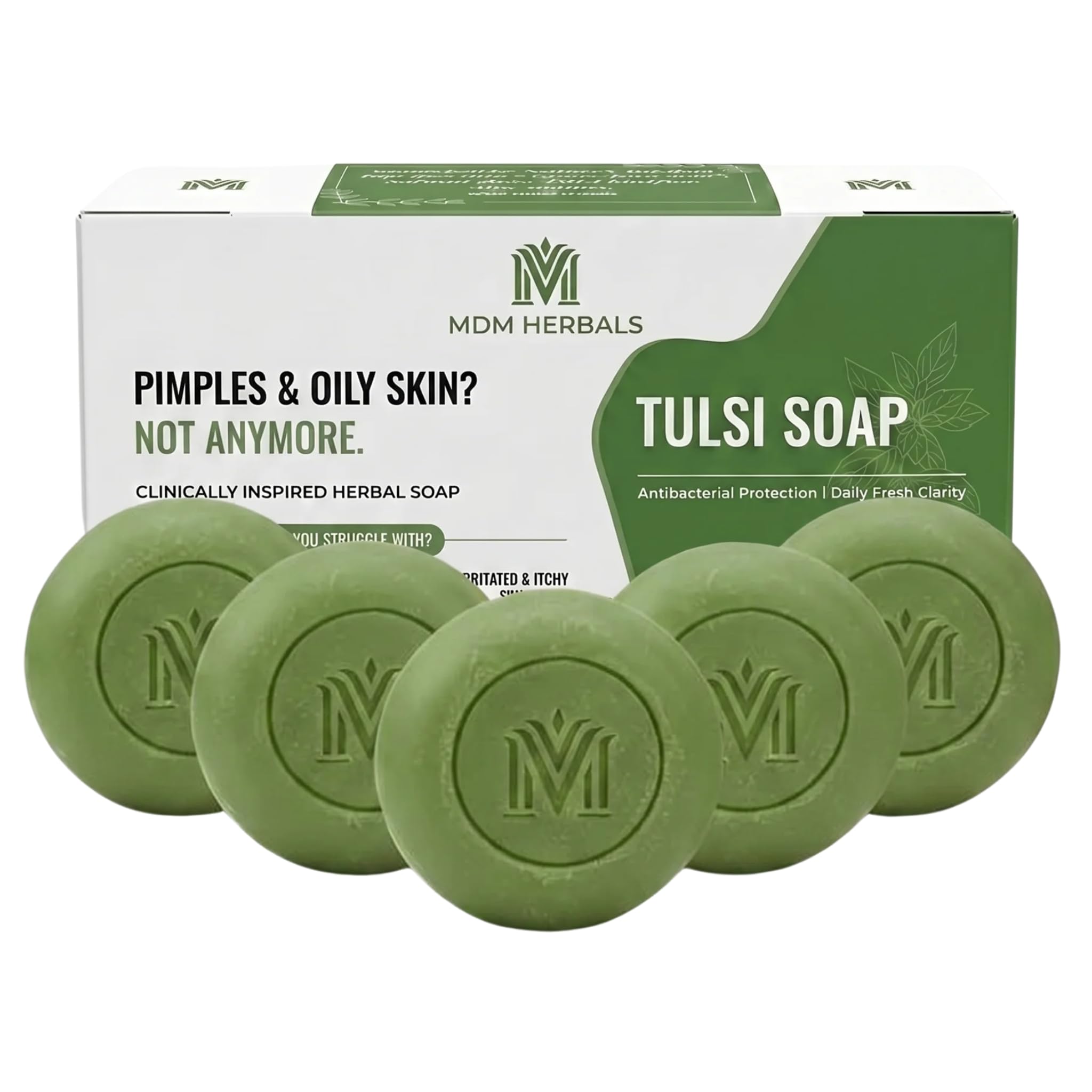 MDM HERBAL PRODUCTS | Herbal Tulasi Purifying Tulasi Soap 100g | Super Saver Pack 5 (500G) | Good For Skin Goodness Of Neem And Aloevera | Improves Appearance Of Face | 100% Natural |-image-12