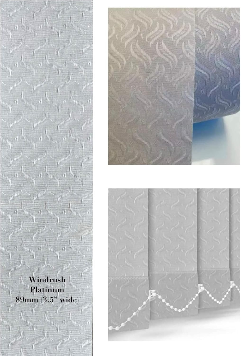 WINDRUSH PLATINUM Vertical Blinds Slats Made to Measure 89mm (3.5" Wide