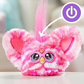 Furby Furblets Bub-Lee Mini Friend, 45+ Sounds & Music, Speaks Only Furbish, Electronic Plush Toys, Pink & White, Back to School Gifts, Ages 6+