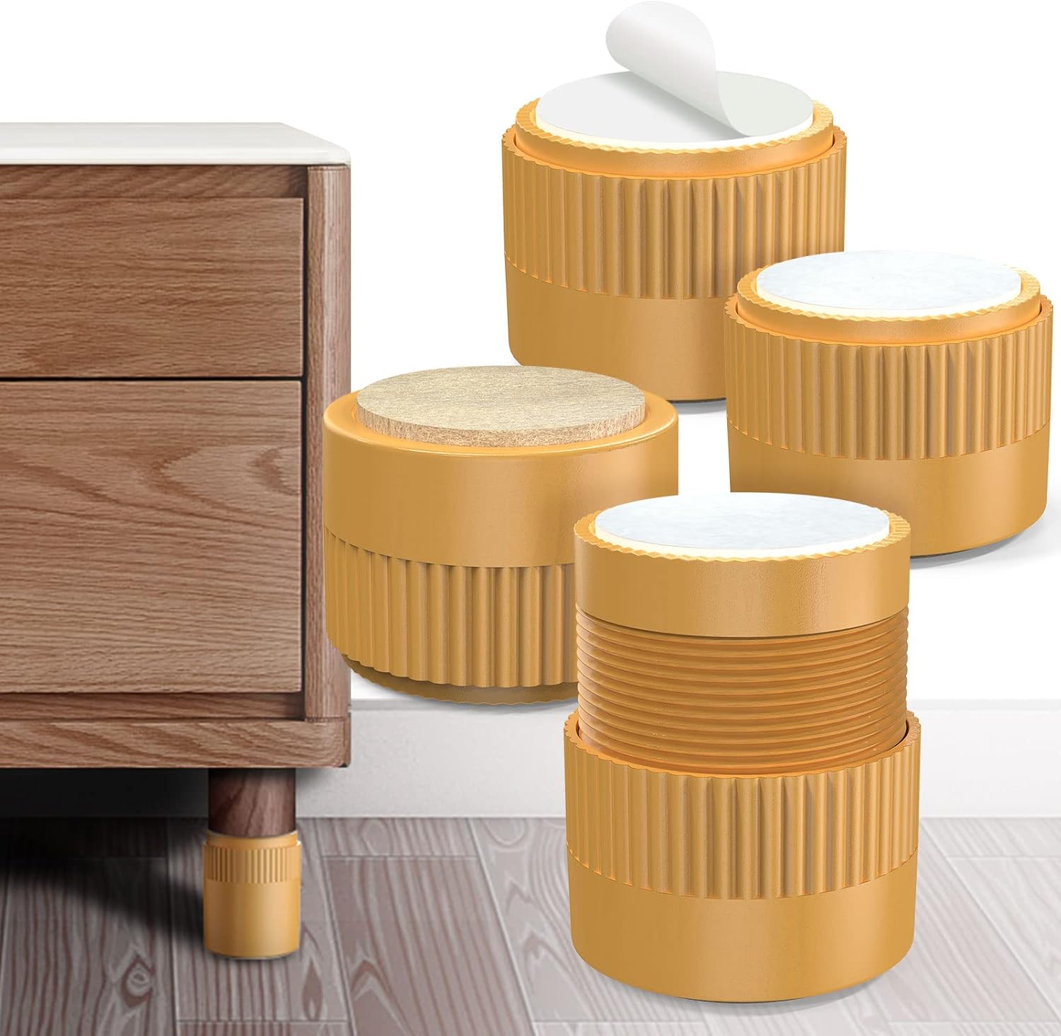 ForoGore 4 Pack Adjustable Furniture Bed Risers, 34 inch