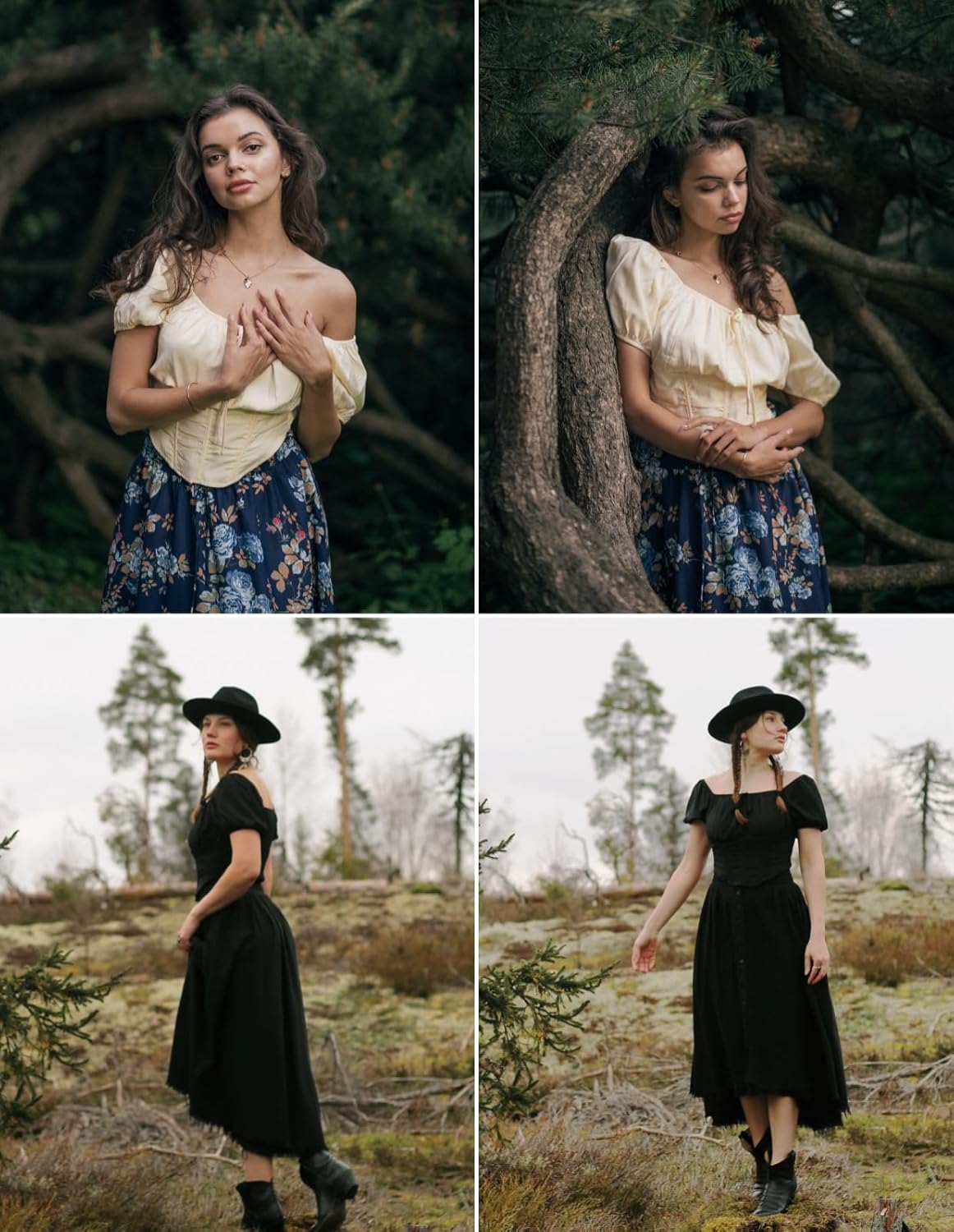 Scarlet Darkness Renaissance Shirt Women Off The Shoulder Corset Tops Peasant Blouse - Image 6