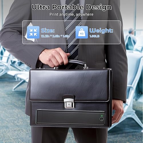 Miniatura 4 de Phomemo Impresora portátil inalámbrica para viajes, impresora térmica M08F para uso doméstico, impresora Bluetooth sin tinta, compatible con papel