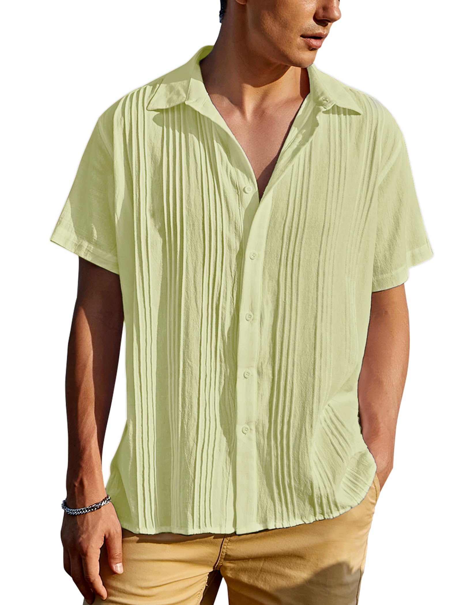 COOFANDY Herren Blazer Leinen - Leichter Sportmantel Mit 2 Knöpfen Für Business Casual