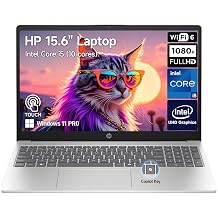 HP 15.6" Laptop FHD IPS Touchscreen, Intel Core i5-1334U > i7-1255U, 2026 Upgraded 8GB/16GB/32GB RAM + 512GB/1TB/2TB SSD, Wi-Fi 6, HD Webcam, Fast Charge, Windows 11 Pro for Business & Student