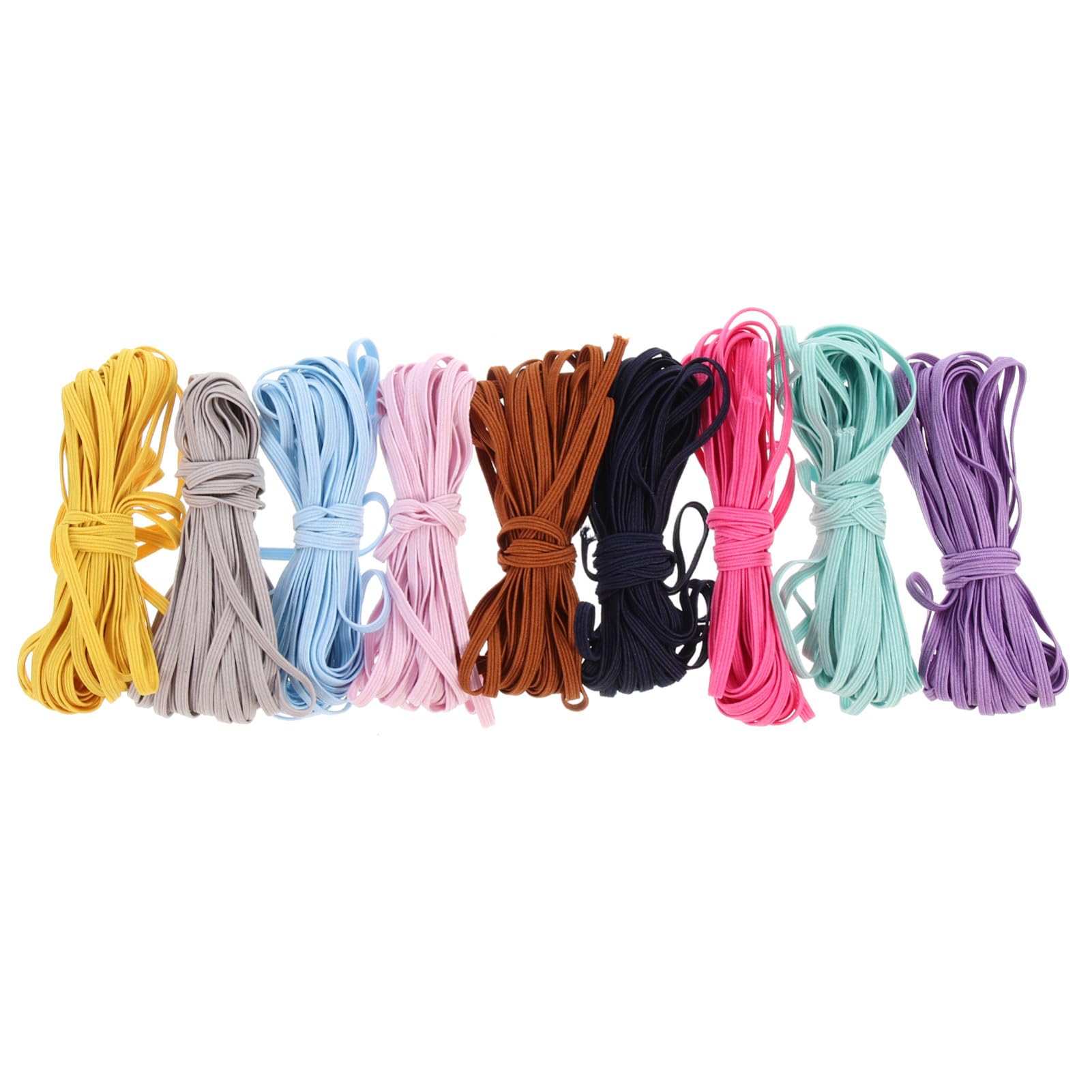 SHINEOFI 27 Piezas DIY Banda Elástica Plana Artesanía Cordón Elástico Coser Bandas Elásticas Artesanías Hechas A Mano Elásticos Banda Elástica Trenzada Elásticos Coloridos Suministros De
