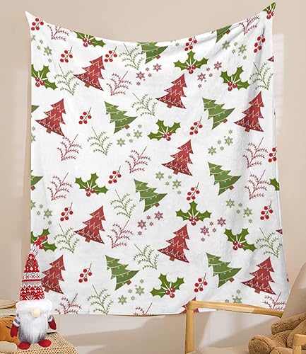 Miniatura 4 de Manta de franela con diseño de copo de nieve, árbol de Navidad, regalo de Navidad, sin copos de nieve, para sala de estar, dormitorio, sofá, manta