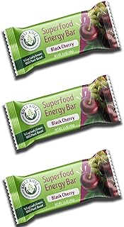 Kuli Kuli Moringa SuperFood Energy Bar, Black Cherry, 1.6 Ounce Bars (Box of 12) Vegan, Gluten-Free Energy Bar, Contains H...