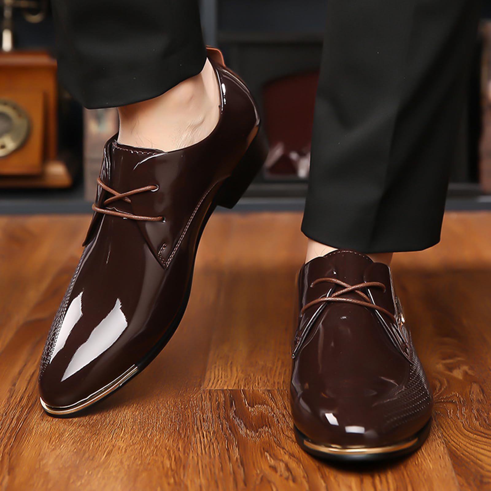 Scarpe Formali da Uomo Scarpe Eleganti Oxford Stringate | in Pelle Antiscivolo Classico con Punta Sposa Uniformi ufficio Business