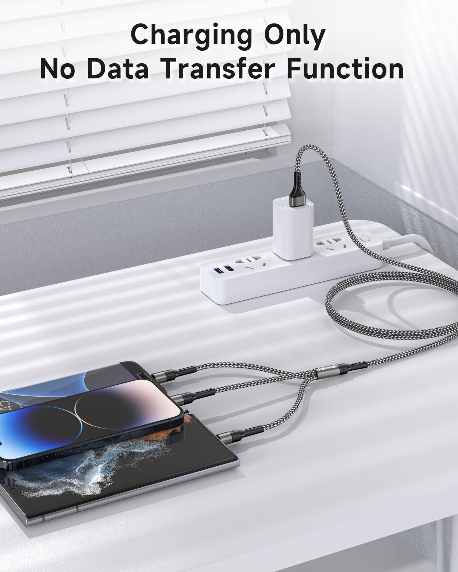 RAVIAD Kabel Multi USB [2 sztuki 2 M] 3 w 1, uniwersalny kabel do ładowania, kabel do szybkiego ładowania z mikro USB typu C, kabel Lightning do iPhone 17/16/15, Android Galaxy S25/S24/S23, Huawei
