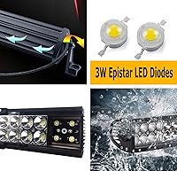 Vista 2 de Barra de luz LED iJDMTOY de 20 pulgadas de 120 W de alta potencia, dos filas con soporte de montaje para defensa inferior escondido para Dodge RAM