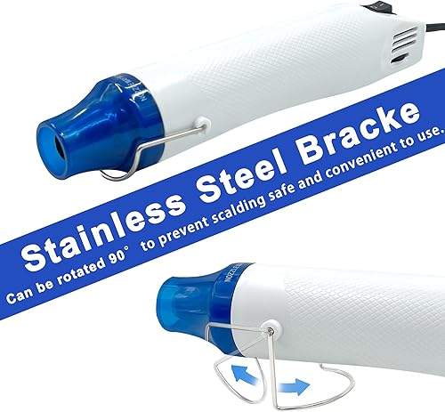 Vista 40 de Pistola de calor, mini pistola de calor de 350 W con boquilla reflectora, ajustes de temperatura duales, pistola de aire caliente de calor rápido