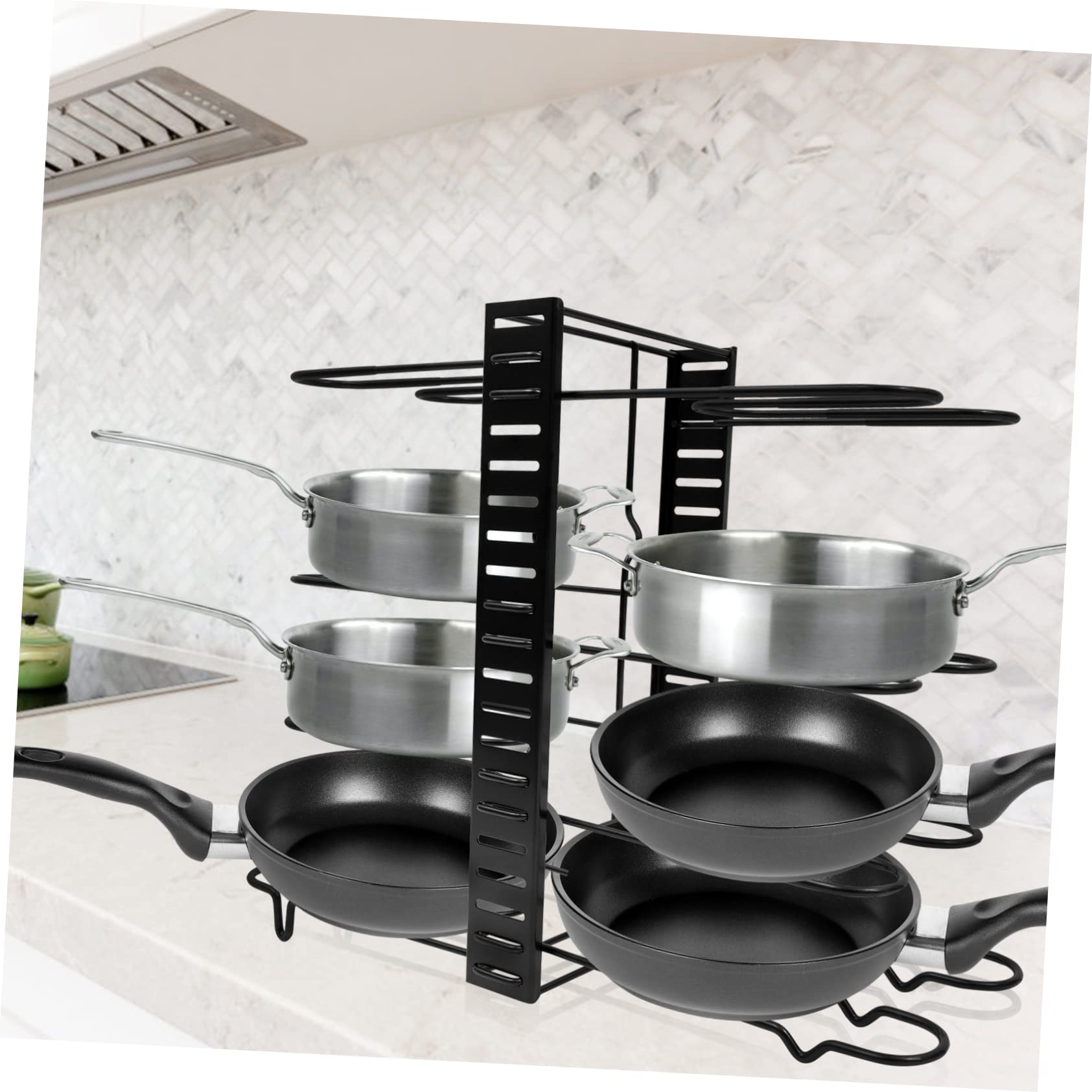 LABRIMP Soporte para Tapas de Olla Negro de Hierro, Organizador