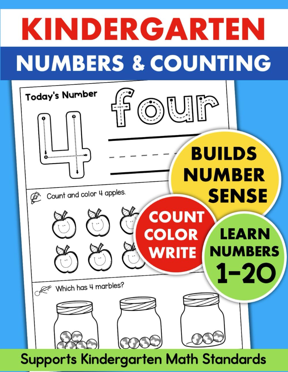 Numbers 1-20 Workbook Kindergarten Math Number Sense Activities: Number of the Day Kindergarten Math Readiness (Math Skill Builders)