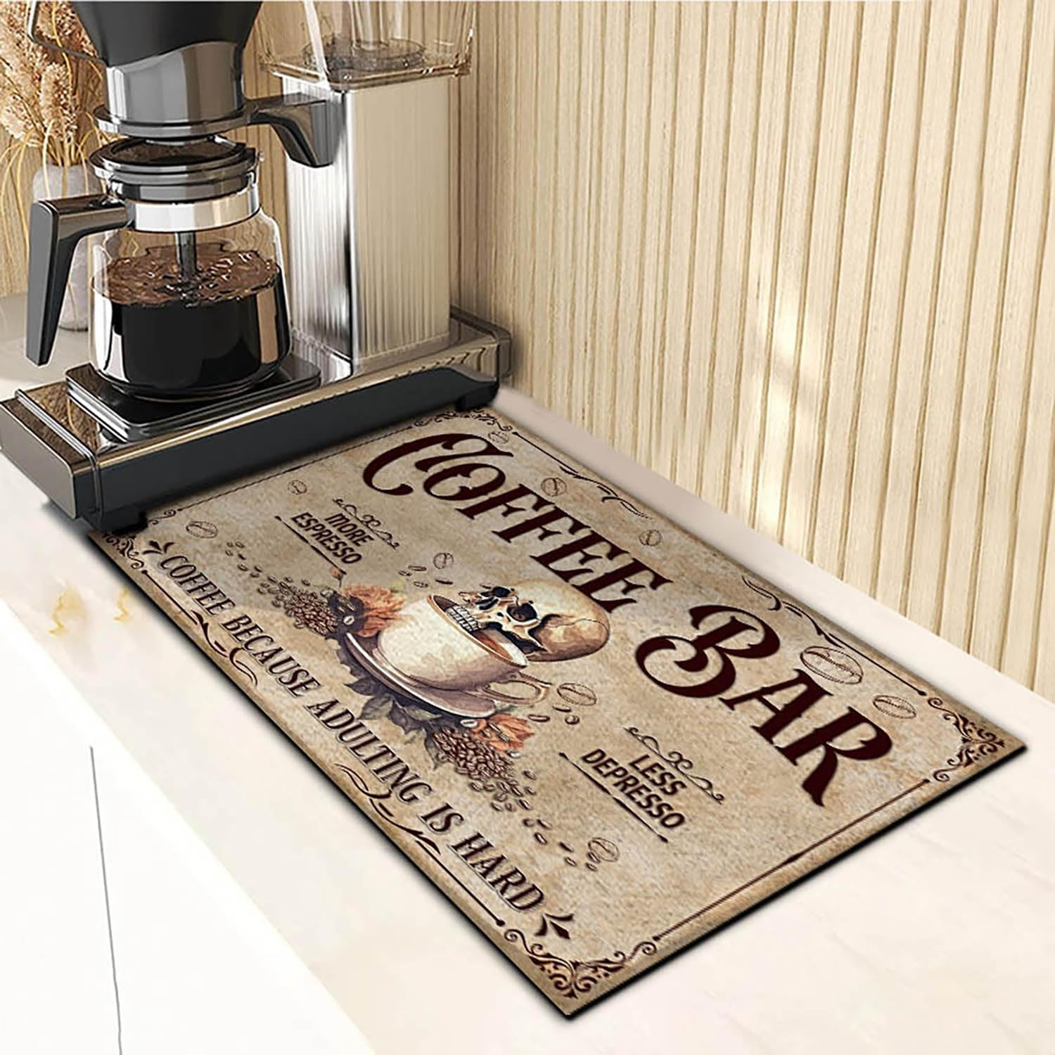 THUYPT Personalized Absorbent Coffee Mat for Counter, Coffee Drying Mat Coffee Bar Accessories, Kitchen Counter Decoration (04)
