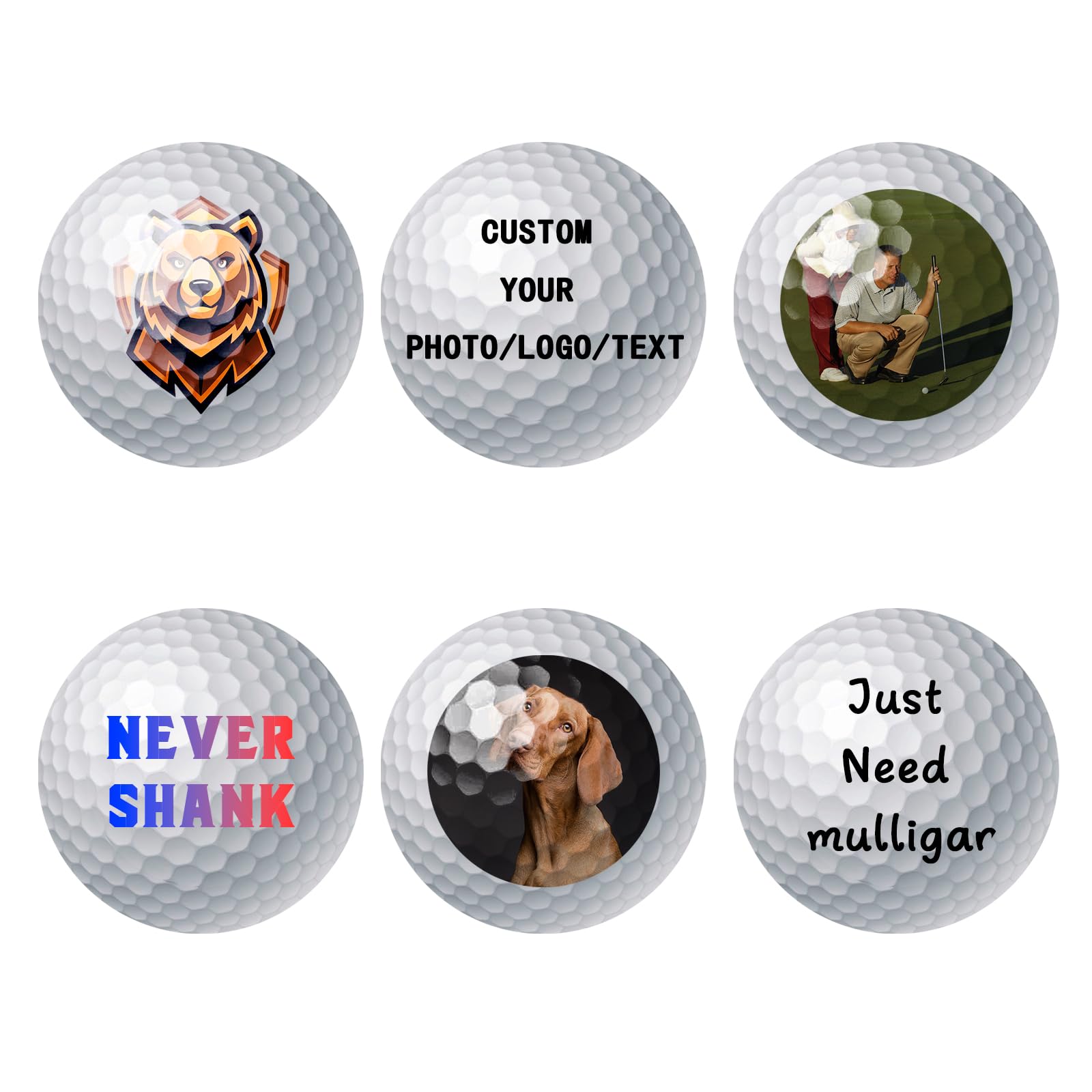Genérico Golf,Bolas de Golf,Bolas de Golf Personalizadas | Pon tu Nombre, Foto | Un Producto único para Regalar e impresionar |#6