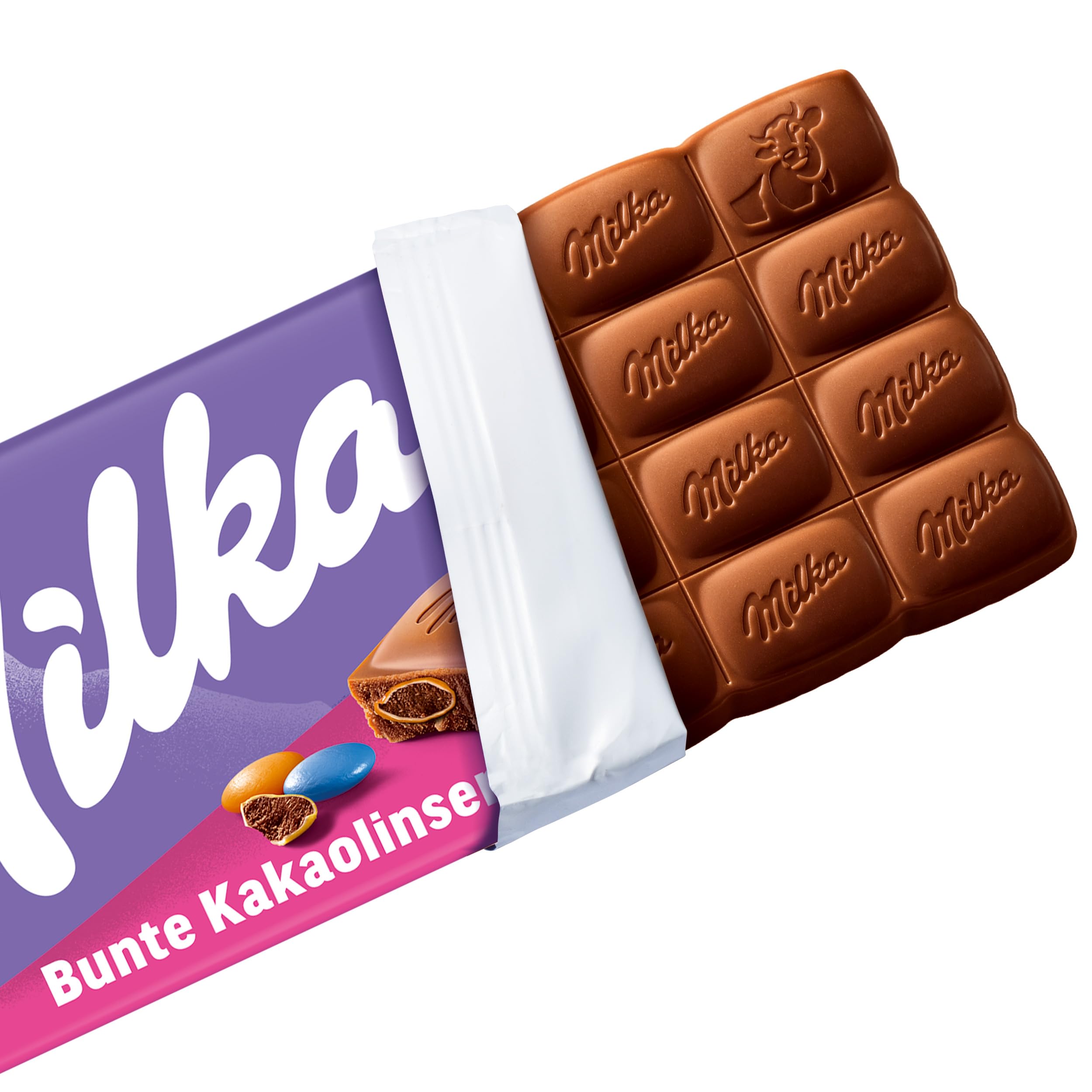 Milka Tafelschokolade mit bunten Kakaolinsen, 90 g (24er-Pack)