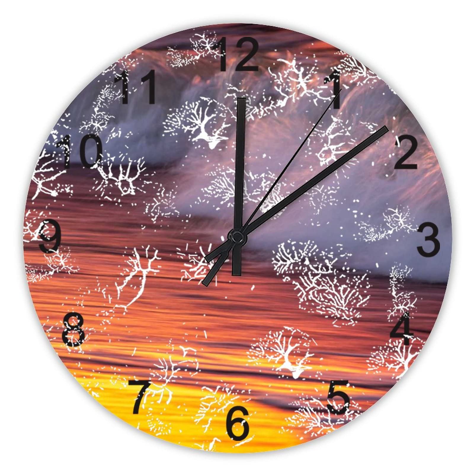 Horloge murale silencieuse vagues dorées 40,6 cm de style contemporain