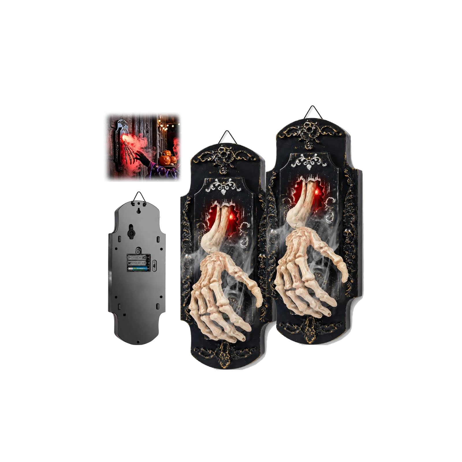 Halloween Hanging Doorbell Touch, Motion Activated Skeleton Hand Doorbell