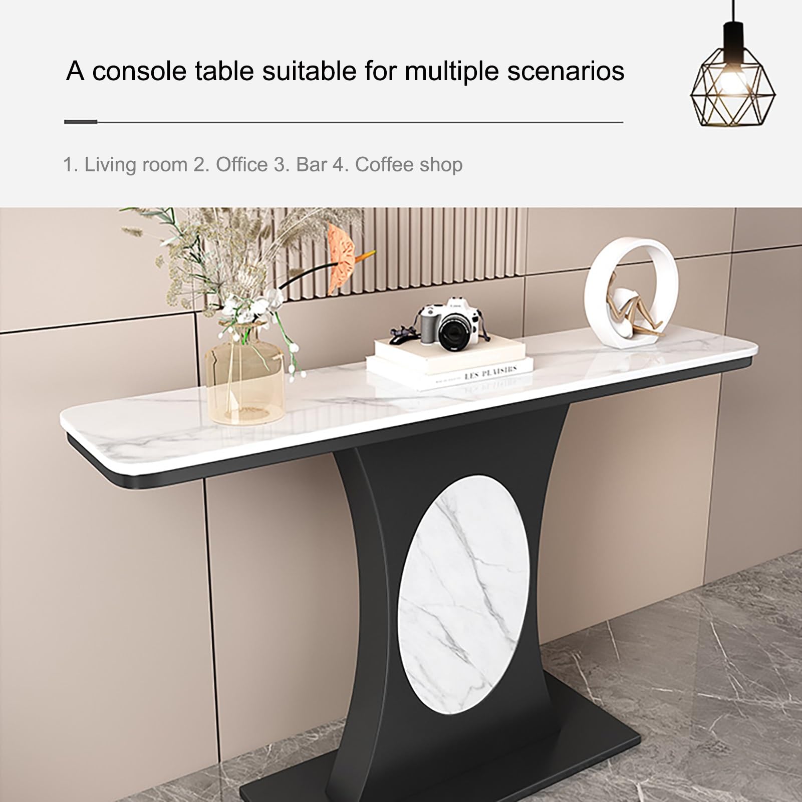 Console Moderne et Simple pour entrée, Bureau d'appoint Industriel, pour Salon, Couloir, Hall d'entrée, Cadre en métal Stable, Assemblage Facile (doré, 100 x 30 cm)